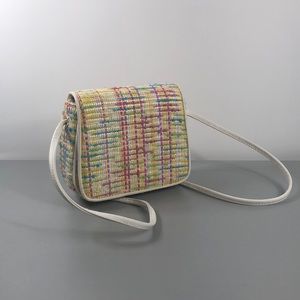 VTg Liz Claiborne Yellow Multi Colored Tweed Purse